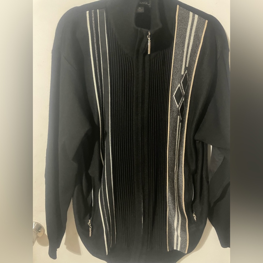 Silvesilk Black Ribbed Cardigan